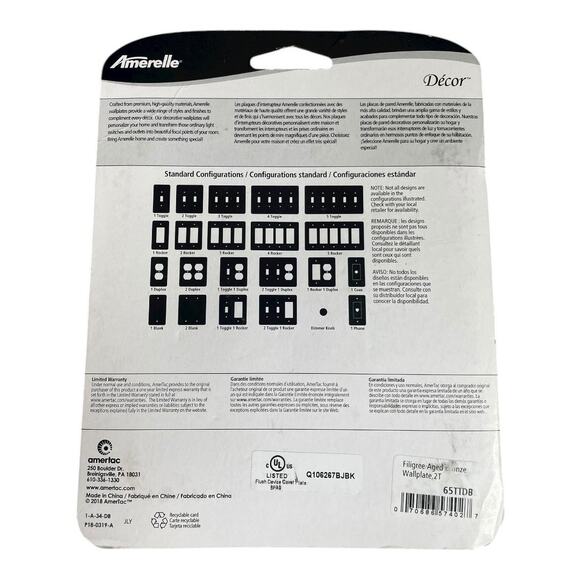 NWT 4 Piece Set Of Amerelle Aged Bronze Wall Playes - Picture 3 of 5